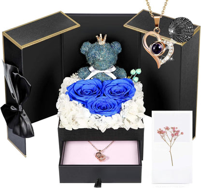 Bear Eternal Flower Jewelry Gift Box