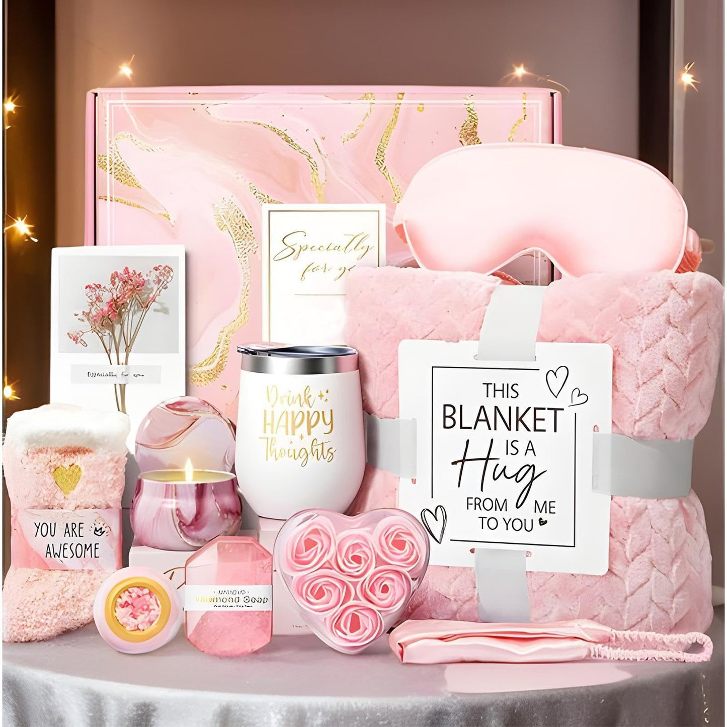 Pink Spa Gift Basket Set