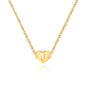Stainless Steel Heart Letter Pendant Necklace