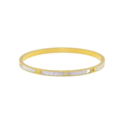 White Mother-of-Pearl Bamboo Joint Bracelet