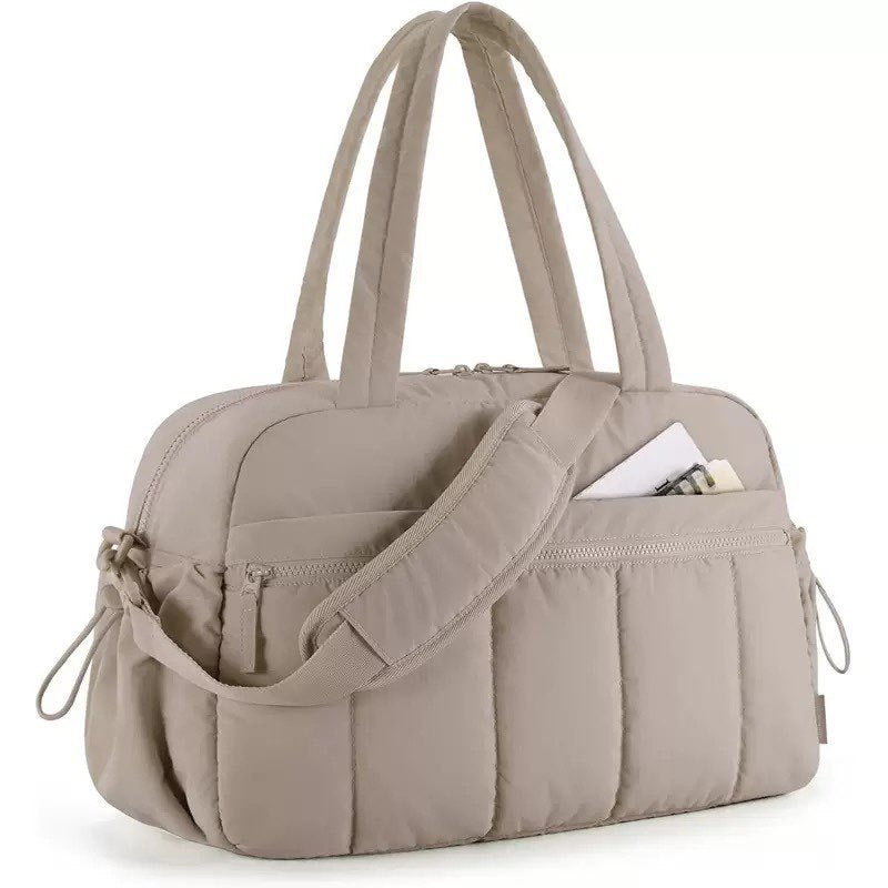 Personalized Quilted Travel Handbag with Embroidery