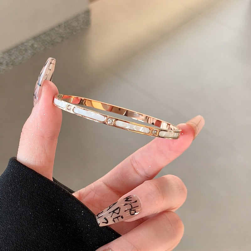 White Mother-of-Pearl Bamboo Joint Bracelet