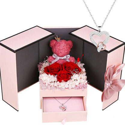 Bear Eternal Flower Jewelry Gift Box