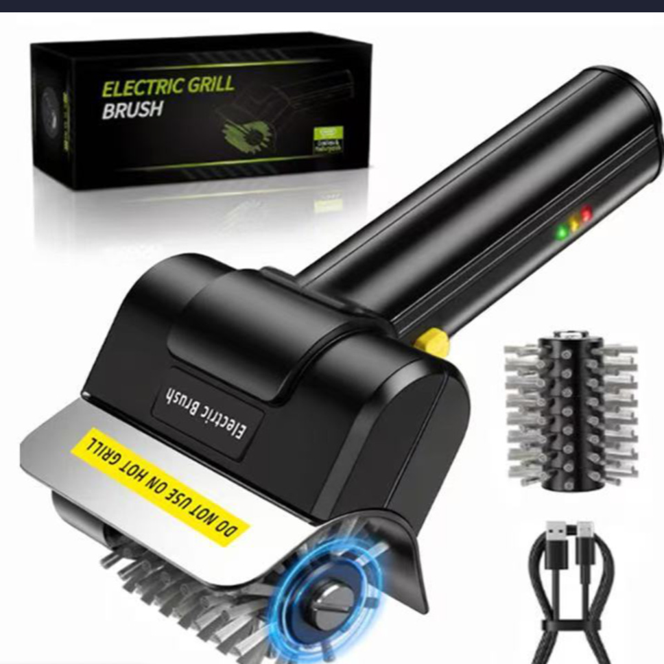 Rechargeable Electric Grill Cleaning Brush with Multiple Attachments