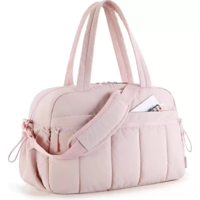 Personalized Quilted Travel Handbag with Embroidery