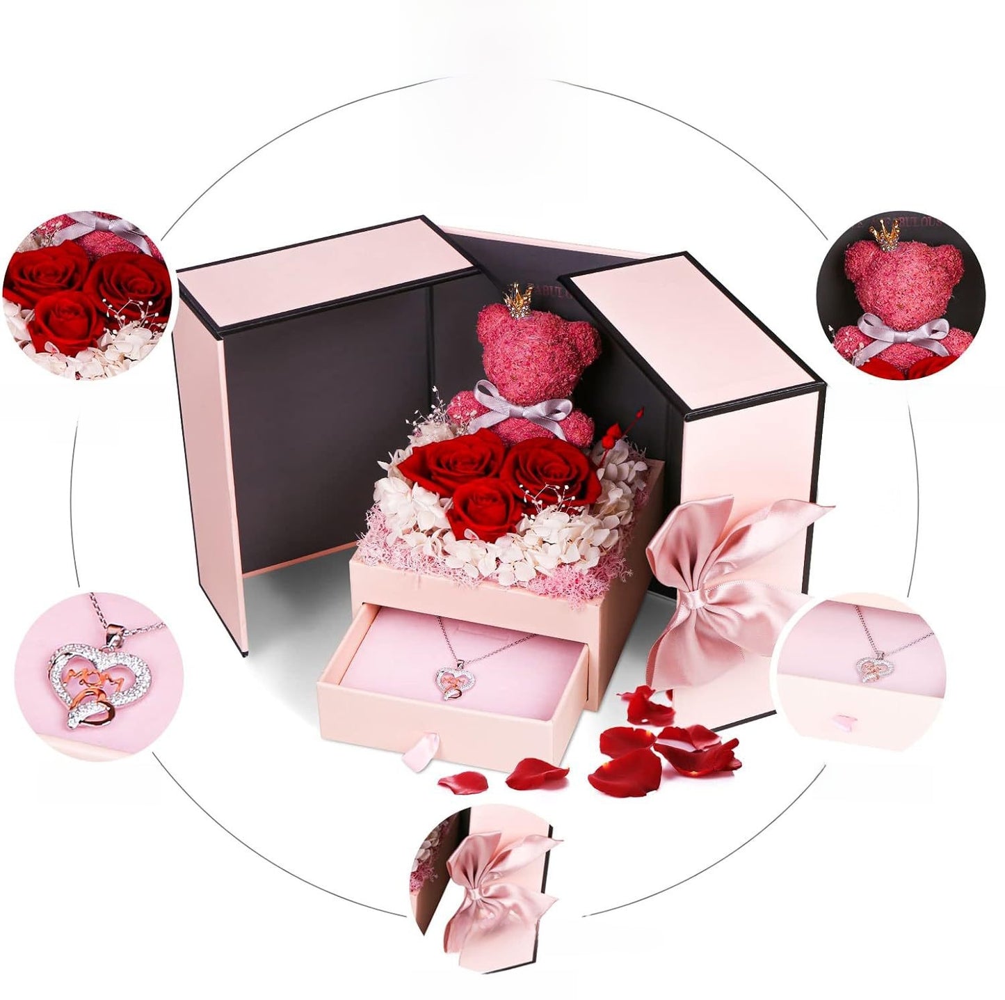 Bear Eternal Flower Jewelry Gift Box