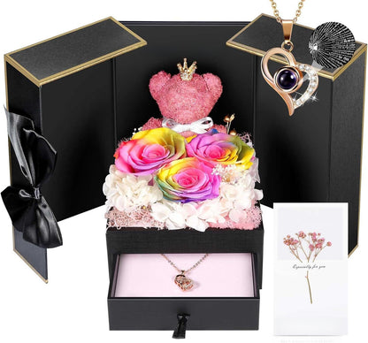 Bear Eternal Flower Jewelry Gift Box