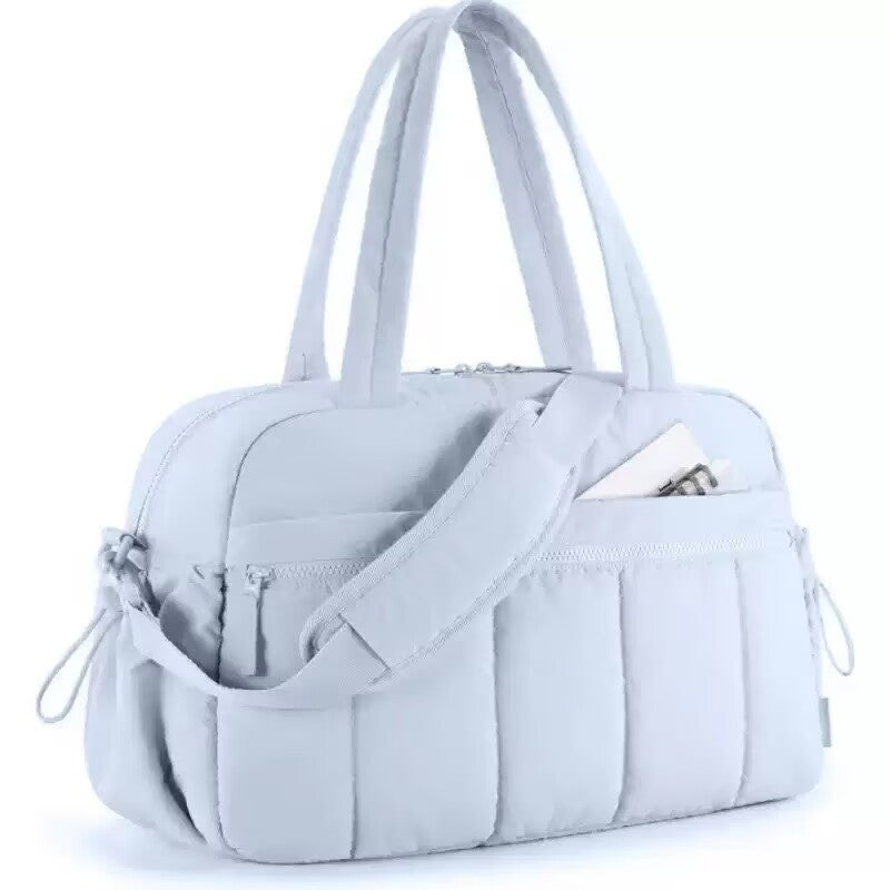 Personalized Quilted Travel Handbag with Embroidery
