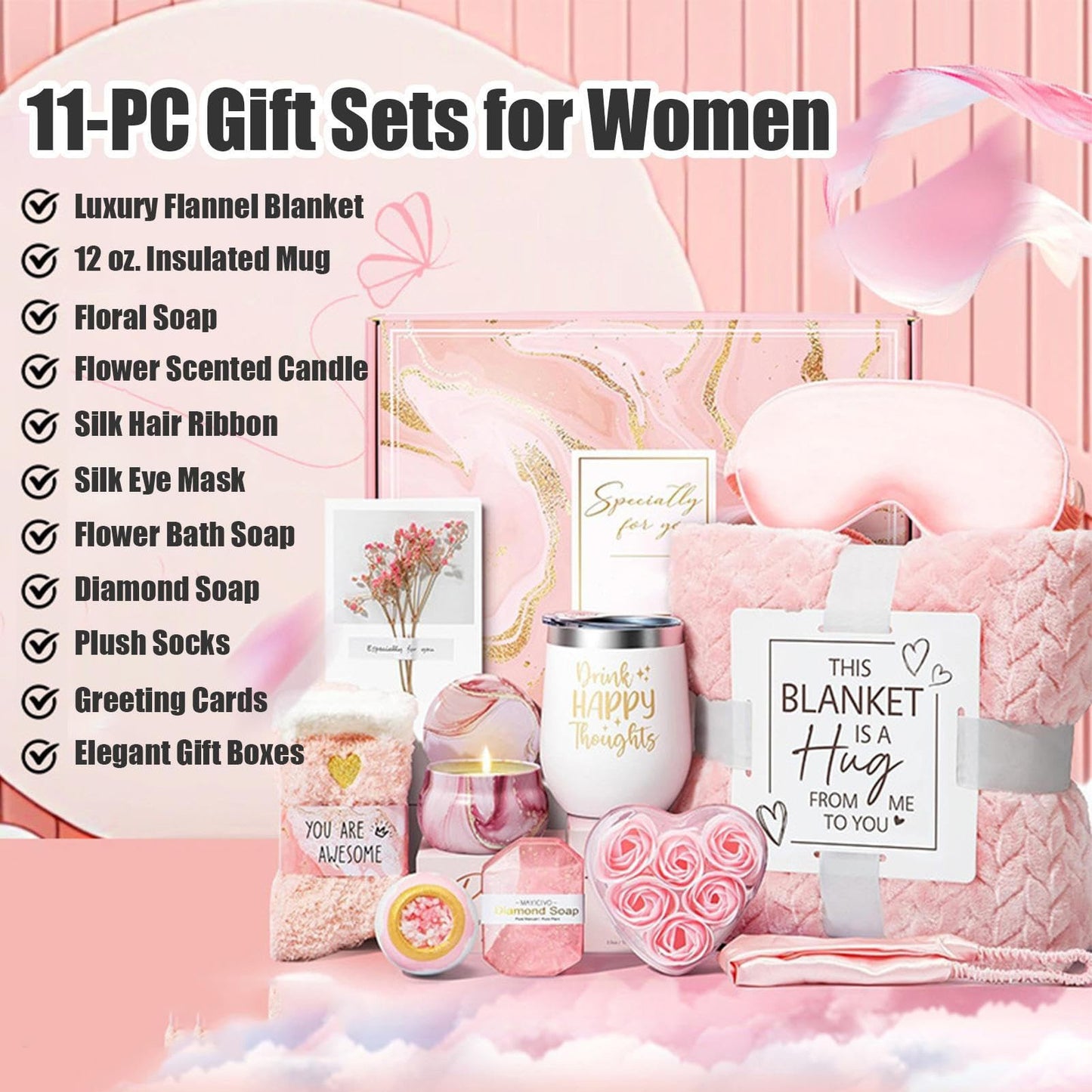 Pink Spa Gift Basket Set