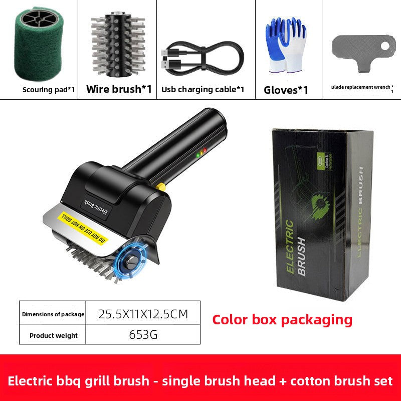 Rechargeable Electric Grill Cleaning Brush with Multiple Attachments