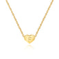 Stainless Steel Heart Letter Pendant Necklace