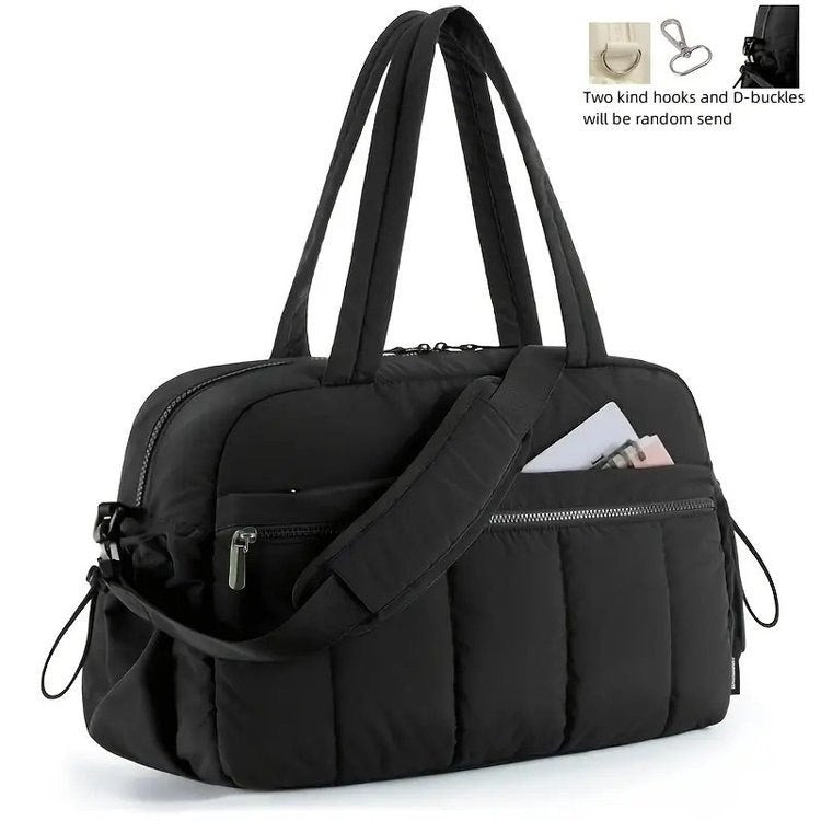Personalized Quilted Travel Handbag with Embroidery