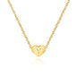 Stainless Steel Heart Letter Pendant Necklace