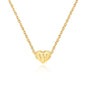 Stainless Steel Heart Letter Pendant Necklace