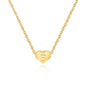 Stainless Steel Heart Letter Pendant Necklace
