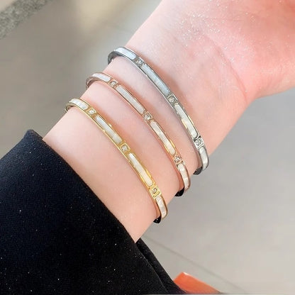 White Mother-of-Pearl Bamboo Joint Bracelet