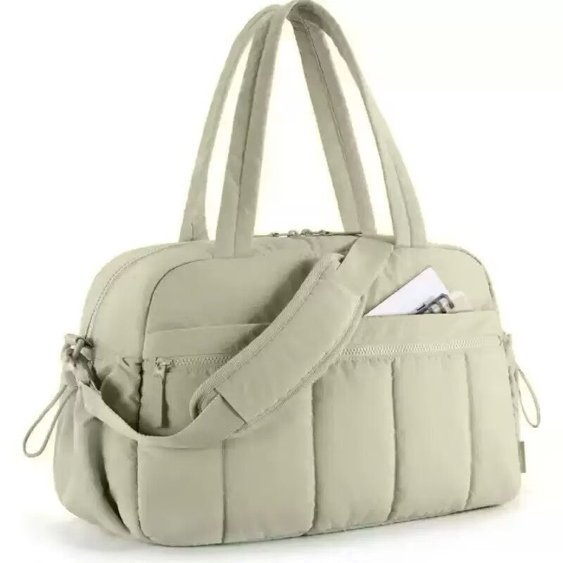 Personalized Quilted Travel Handbag with Embroidery
