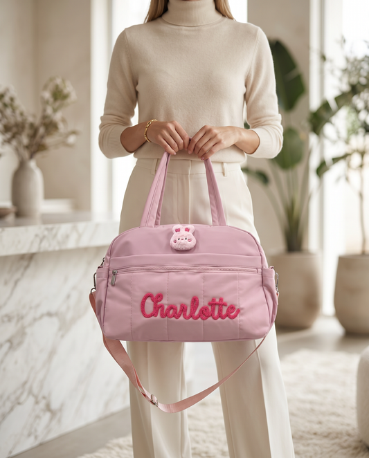 Personalized Embroidered Quilted Travel Handbag